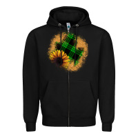 Black sunflower christmas patch Zipper Hoodie - JahusDesignShop