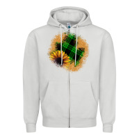 Dove Grey sunflower christmas patch Zipper Hoodie - JahusDesignShop