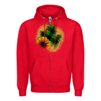 Red sunflower christmas patch Zipper Hoodie - JahusDesignShop