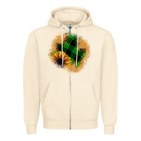 Sunflower Christmas Patch Zipper Hoodie | Teevron
