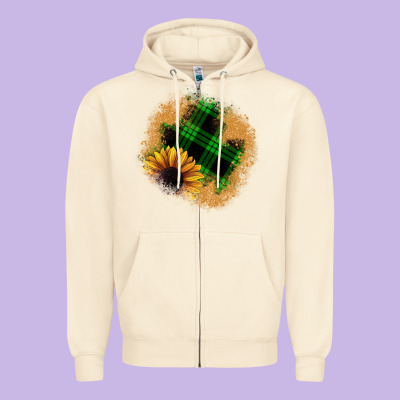 Sunflower Christmas Patch Zipper Hoodie Designed By Jahusdesignshop