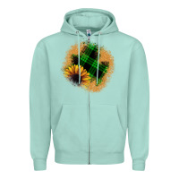 Seafoam sunflower christmas patch Zipper Hoodie - JahusDesignShop