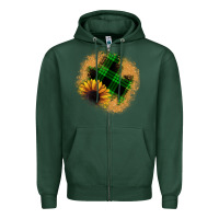 Sports Green sunflower christmas patch Zipper Hoodie - JahusDesignShop