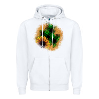 White sunflower christmas patch Zipper Hoodie - JahusDesignShop