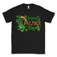 Black St. Patrick's Happy Pat T-Rex Day with rainbow Classic Tee - HowdyJamesFarm