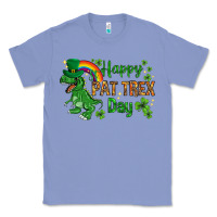 Colony Blue St. Patrick's Happy Pat T-Rex Day with rainbow Classic Tee - HowdyJamesFarm