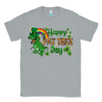 Heather Grey St. Patrick's Happy Pat T-Rex Day with rainbow Classic Tee - HowdyJamesFarm
