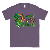 Lavender St. Patrick's Happy Pat T-Rex Day with rainbow Classic Tee - HowdyJamesFarm