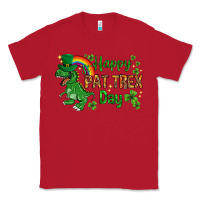 Red St. Patrick's Happy Pat T-Rex Day with rainbow Classic Tee - HowdyJamesFarm