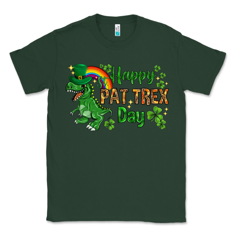 St. Patrick's Happy Pat T-rex Day With Rainbow Classic Tee by HowdyJamesFarm | Teevron