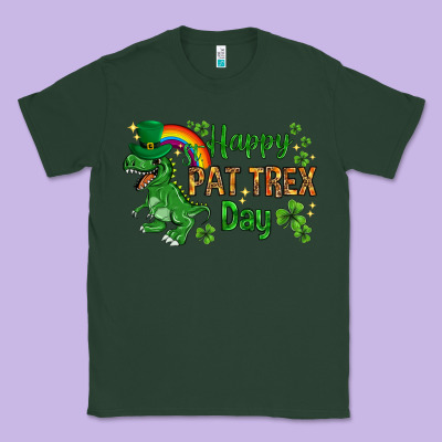 St. Patrick's Happy Pat T-rex Day With Rainbow Classic Tee Designed By Howdyjamesfarm