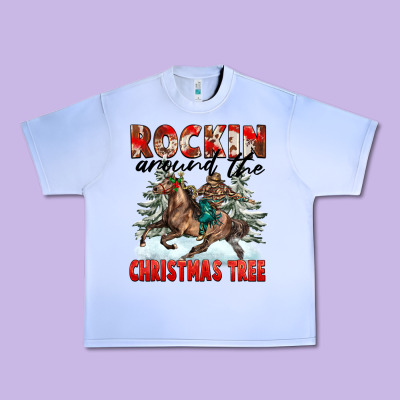 Rockin Around The Christmas Tree Rodeo Urban Heavy Tee Designed By Fadigitalartstudio
