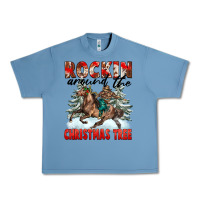 Pebble Blue Rockin Around The Christmas Tree Rodeo Urban Heavy Tee - FaDigitalArtStudio