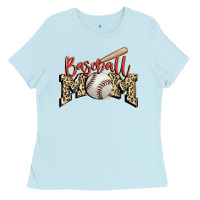 Baby Blue baseball mom Ladies Tee - FaDigitalArtStudio