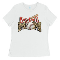 White baseball mom Ladies Tee - FaDigitalArtStudio