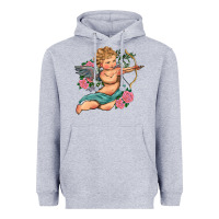 Heather Grey cupid valentine's day Heavyweight Hoodie - RanaPortraitStore