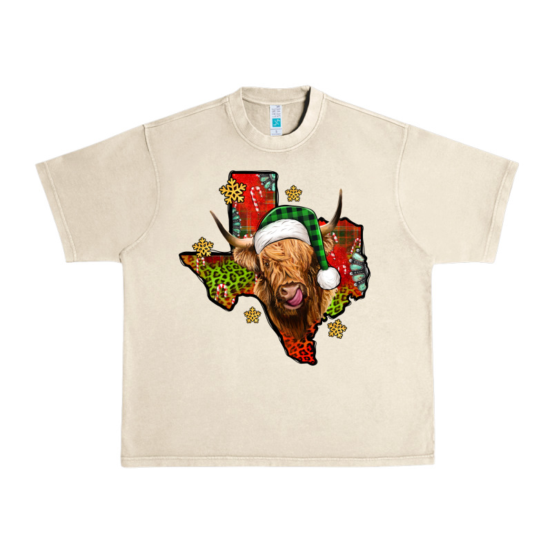 Christmas Texas Highland Cow Urban Heavy Tee by Jasminsmagicworld | Teevron