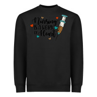 Black nursing i̇s a work of heart Heavyweight Sweatshirt - JahusDesignShop