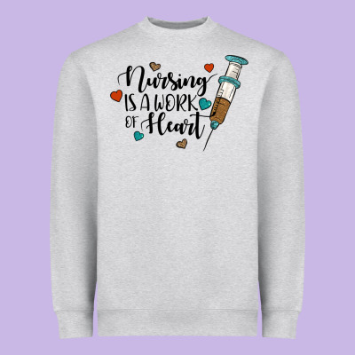 Nursing İs A Work Of Heart Heavyweight Sweatshirt Designed By Jahusdesignshop