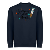 Navy nursing i̇s a work of heart Heavyweight Sweatshirt - JahusDesignShop