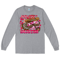 Heather Grey Howdy Valentine Long Sleeve Tee - CowhideDigitalArt