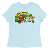 Baby Blue lucky gnome St. Patricks Day Ladies Tee - FaDigitalArtStudio