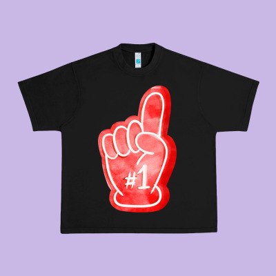 Number One Foam Finger Urban Heavy Tee Designed By Fadigitalartstudio