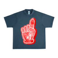 Midnight Navy number one foam finger Urban Heavy Tee - FaDigitalArtStudio