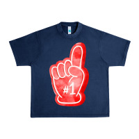 Navy number one foam finger Urban Heavy Tee - FaDigitalArtStudio