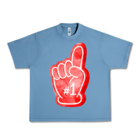 Pebble Blue number one foam finger Urban Heavy Tee - FaDigitalArtStudio