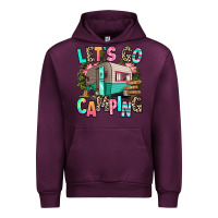 Mauve Wine let's go camping Urban Hoodie - RanaPortraitStore