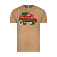 Vintage Camel christmas santa claus with retro van Vintage Tee - BundleAndBundleShop