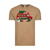 Christmas Santa Claus With Retro Van Vintage Tee | Teevron