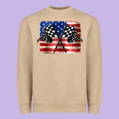 American Racing Flag Heavyweight Sweatshirt Designed By Jahusdesignshop