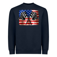 Navy American Racing Flag Heavyweight Sweatshirt - JahusDesignShop