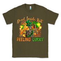 Army Green St. Patrick's Dead inside but feeling lucky Classic Tee - HowdyJamesFarm