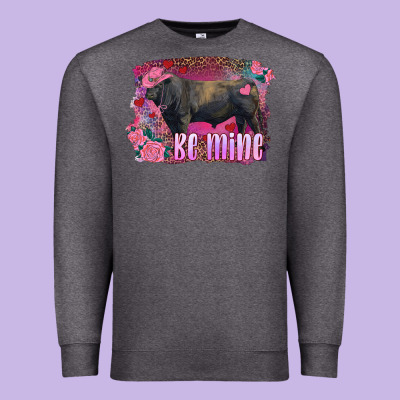 Be Mine Black Angus Bull Premium Sweatshirt Designed By Ranaportraitstore