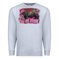 Heather Grey be mine black angus bull Premium Sweatshirt - RanaPortraitStore