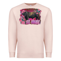 Pale Pink be mine black angus bull Premium Sweatshirt - RanaPortraitStore
