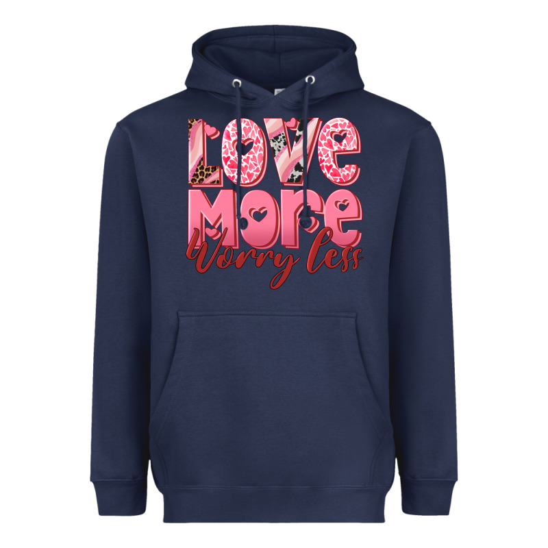Love More Worry Less Heavyweight Hoodie by RanaPortraitStore | Teevron