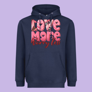 Love More Worry Less Heavyweight Hoodie Designed By Ranaportraitstore