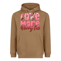 Toasted Coconut love more worry less Heavyweight Hoodie - RanaPortraitStore