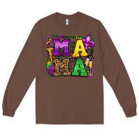 Chestnut Mardi Gras leopard frame mama Mother's Day Long Sleeve Tee - LillyAllenDesigns