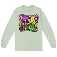 Matcha Mardi Gras leopard frame mama Mother's Day Long Sleeve Tee - LillyAllenDesigns