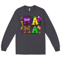 Smoke Mardi Gras leopard frame mama Mother's Day Long Sleeve Tee - LillyAllenDesigns
