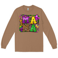 Toasted Coconut Mardi Gras leopard frame mama Mother's Day Long Sleeve Tee - LillyAllenDesigns