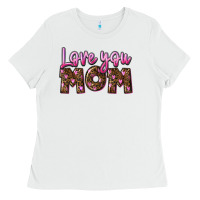 White Love you mom Mother's Day Ladies Tee - FaDigitalArtStudio