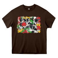 Chocolate Brown Autism background Heavy Core Tee - CowGirlArtShop