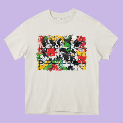 Autism Background Heavy Core Tee Designed By Cowgirlartshop