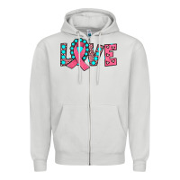 Dove Grey love Zipper Hoodie - JahusDesignShop